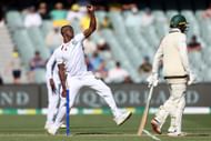 Shamar Joseph's smooth action pictured: Australia v West Indies - Men's 1st Test: Day 1